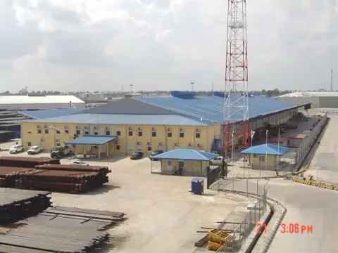 Warehouse and office buildings at the Total base, Nigeria